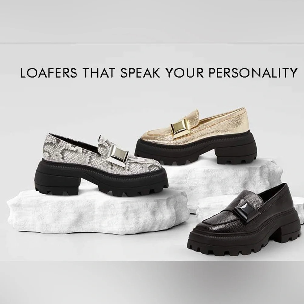 Katy Perry Geli Combat Loafers Gold Metallic 7.5 Med